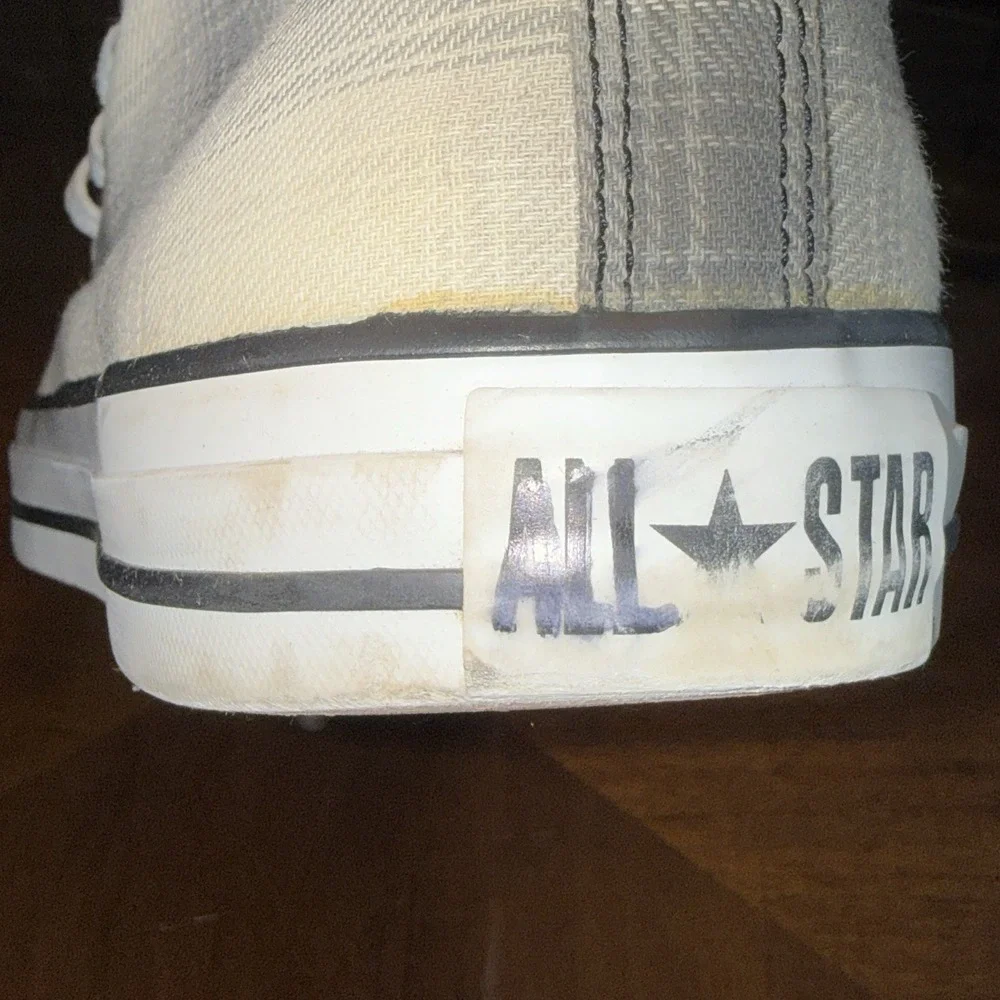 Men's Converse Chuck Taylor All Star High Top Sneakers Tan Plaid Size 12